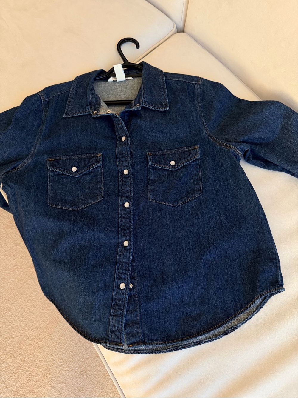 Must have Dark Blue Denim Button-Up Shirt